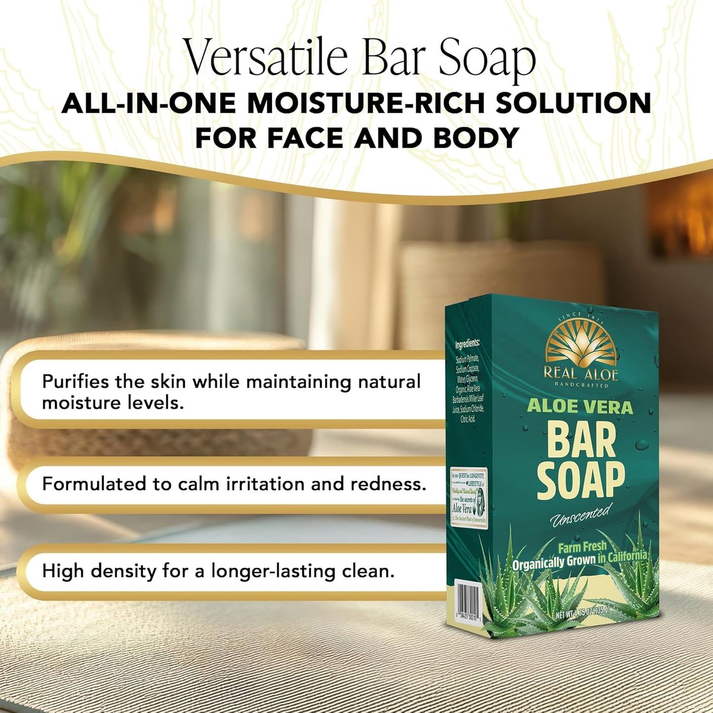 Aloe Vera Bar Soap (4.75 oz)